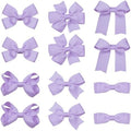 12Pcs 3" Light Purple Small Cute Grosgrain Ribbon Hair Bows Alligator Clips for Girls Easter Fall Halloween Party Dress Decor Accessories Birthday Gift for Her by KCHIES-AccessoryCollection
