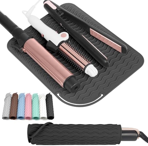 Larger Size Silicone Heat Resistant Mat for Hair Tools(12" x 9") by WRORUNER