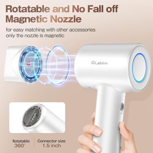Labiim Hair Dryer,High-Speed Ionic Blow Dryer 110,000 RPM Motor,Cyber White - Image 3
