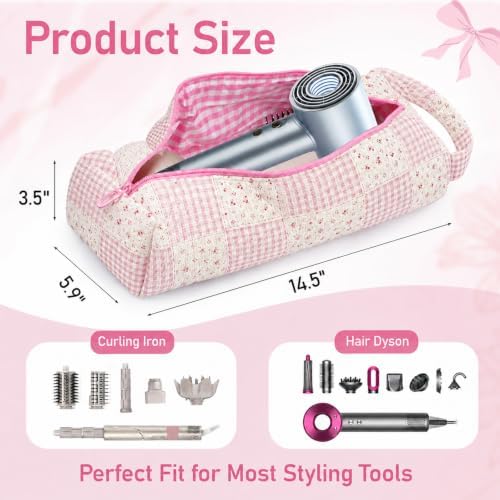 Hair Tool Organizer Travel Bag for Curling Irons & Dryers (Ethnic Pink) - Image 3