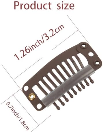 20 Pieces Hair Extension Clips, Dark Brown Wig Clip with Needle and Thread - Image 2