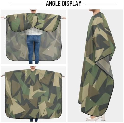 Blueangle Geometric Triangle Camo Barber Cape for Men Hair Cutting Cape, 65" x 55" - Image 2
