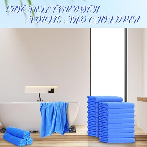 SmoothNovelty 16 Pack Microfiber Bath Towels Bulk, Simple, Royal Blue - Image 5