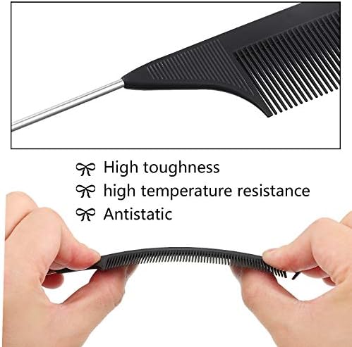Patelai 12 Pcs Parting Combs Set Rat Tail Combs for Braiding, Black - Image 3