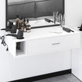 4ever2buy Wall Mount Salon Station for Hair Stylist, Hair Station with Drawer for Barber, Barber Stations for Beauty Salon Equipment with 3 Hair Dryer Holes, White by 4ever2buy