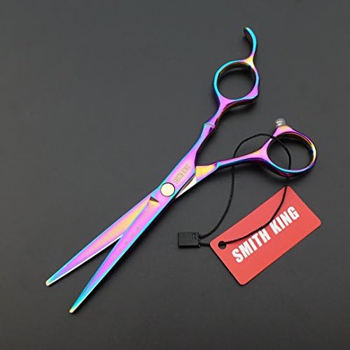 6.0 Inches Professional hair cutting thinning scissors set with razor (Rainbow) - Image 5