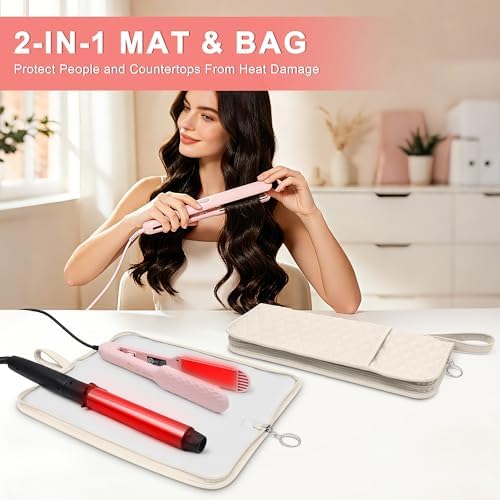 2-in-1 Heat Resistant Mat & Storage Bag for Hair Tools - Image 2