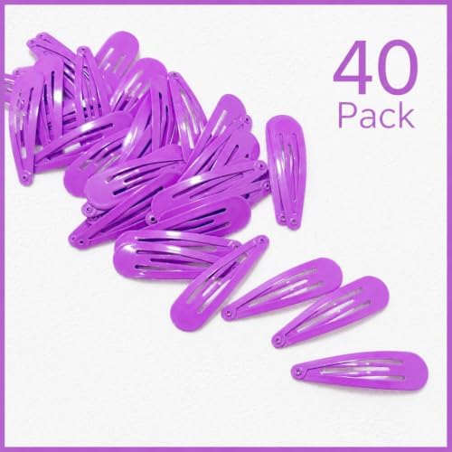 40 Counts Metal Snap Purple Hair Clips, 2 Inch Hair Barrettes for Women - Image 3