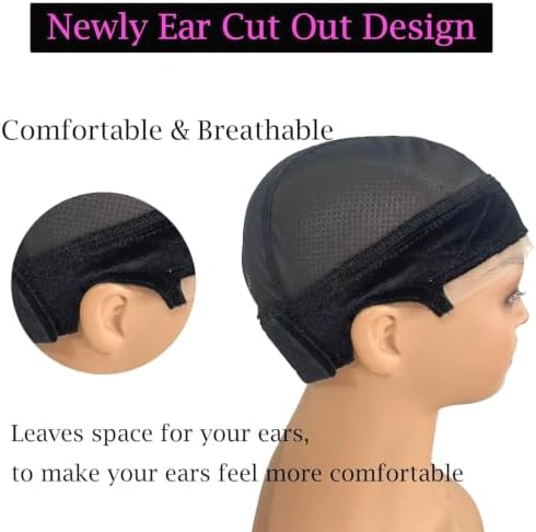 Lace Wig Grip Cap for Women 4x5 Transparent Lace Reusable Wig Caps, Wig Grip Band for Lace Front Wigs to Keep Wigs in Place, Adjustable Non Slip Wig Cap with Grip Band for Glueless Wig (Black) - Image 4
