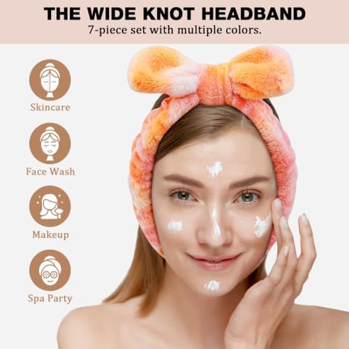 YOOVR 7pcs Spa Headband, Stocking Stuffers for Teen Girls Women (Tie-dyed) - Image 6