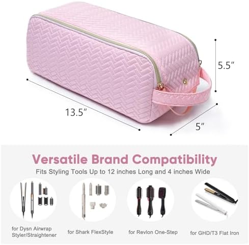 Large Hair Tools Travel Bag Compatible with Shark FlexStyle, Revlon & Dyson | Hair Dryer Brush Organizer, Flat Iron, Curling Iron, Makeup & Cosmetic Bag for Travel Essentials - Image 4