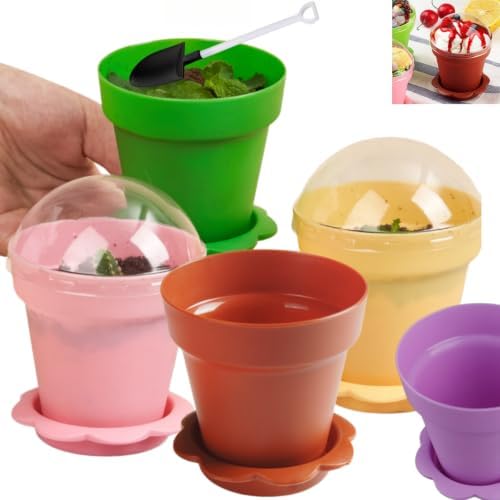 Cupcake Plant Nursery Pots with Humidity Dome, 25 Pack Dessert Cups by KKpxafl