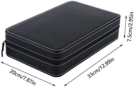 12 Slots Portable Watch Box, Waterproof Travel Zipper Watch Collector Storage Jewelry Box Case, Multifunction Storage Organizer for Cufflinks, Earrings, Bracelets (13 * 7.87 * 2.95inch) - Image 3