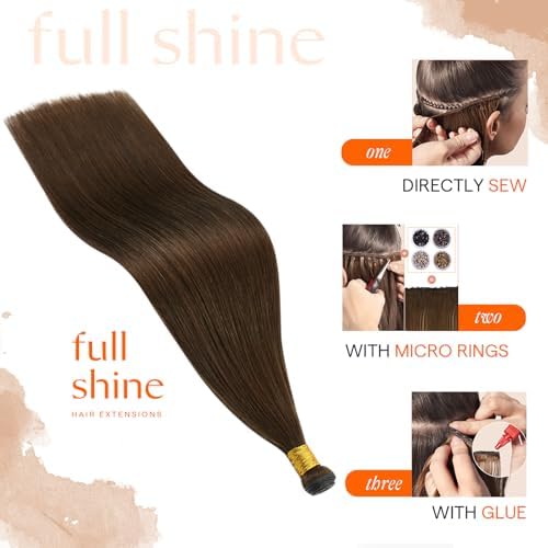 Full Shine Hand Tied Weft Hair Extensions Human Hair 20 Inch 80G - Image 3