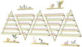 EBANKU 10PCS Nail Polish Racks 5 Tiers Nail Polish Shelf for Wall Triangular Display Rack Cosmetic Display Cases Lipstick Perfume Wall Shelf Essential Oil Organizers for Home Spa Nail Salon Shop(Gold) by EBANKU