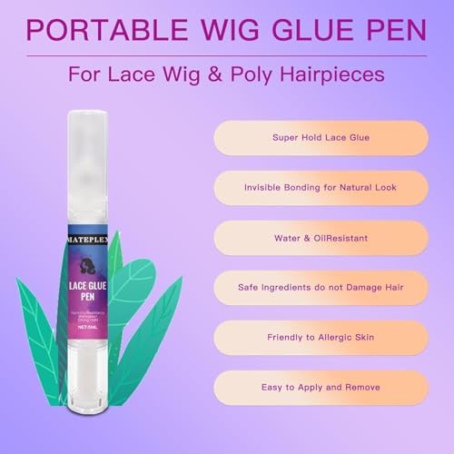Lace Glue Pen and Remover Set for Travel，Portable Wig Adhesive Pen(5 ml) Quick Acting Glue Remover (Yellow,30 ml) - Image 6