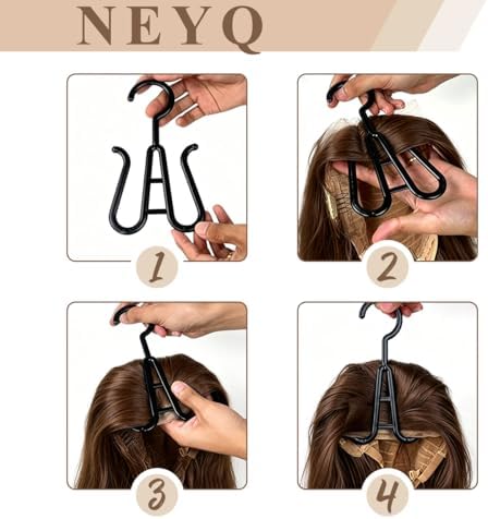 12PCS Wig Storage Hair Extensions Holder 6PCS Black & 6PCS Hot Pink Color - Image 5