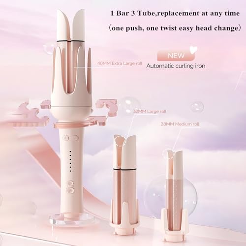 5 in 1 Interchangeable Curling Iron Set, 5 Styling Tools, 28mm，32mm，40mm Roll, Hair Straightener Brush，Volumizing Comb，and Curling Iron，3 Temp & Timer & Negative Ions - Image 4