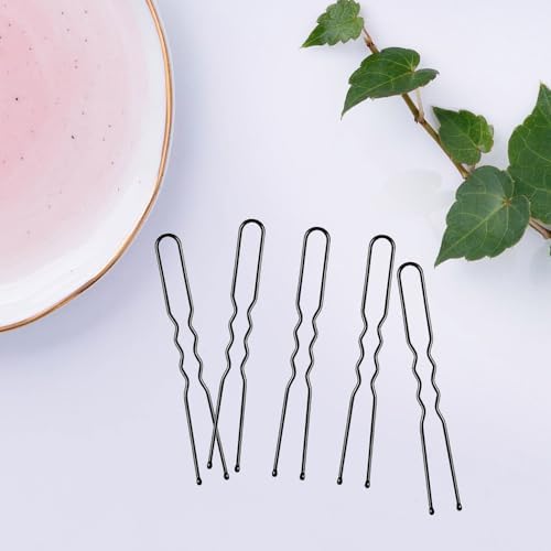 2.4 Inch U Shaped Black Hair Bobby Pins Metal Clips Twisted Curved Ball Tips Non-slip Decorative Thick Long Short Women Girls Nickel Free Hairdressing Wedding Accessories with Case 100 PCS - Image 4