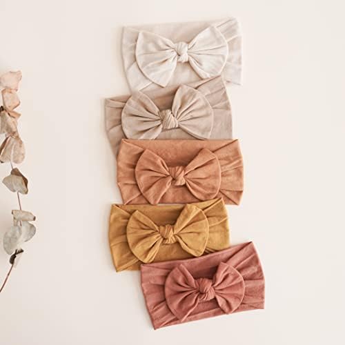 Prohouse 20 Pcs Baby Girl Bows and Headbands, Elastics Nylon Hairbands - Image 5