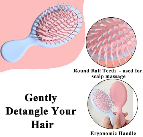 12 Pack Mini Hair Brush Bulk, Travel Hair Brush for All Hair Types - Image 2