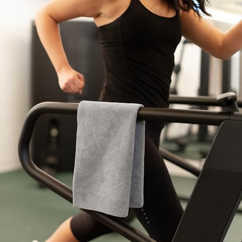 S&T INC. Microfiber Gym Towels, 3 Pack, 16" x 27", Dark Grey - Image 6