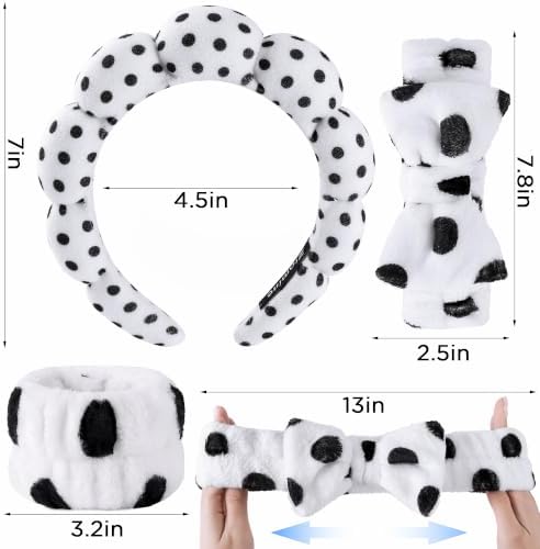 Ztomine Headbands for Women - Spa Headband and Wristband Set - Headband for Washing Face,Facial Mask,Makeup and Skin Care,Gifts for Women and Teen Girl Gifts Trendy Stuff - Image 2