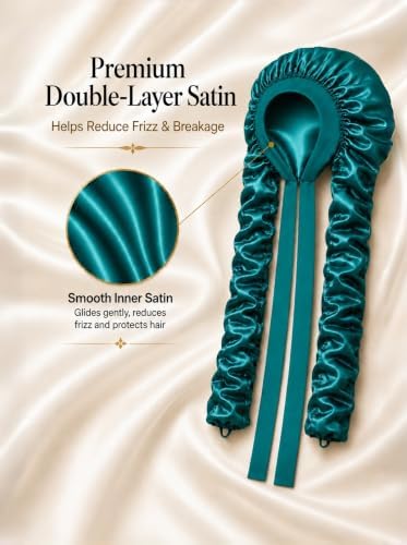 Double Layer Slik Like Satin Bonnet, 33-43" XXL Bonnet for Braids Long Hair - Image 3