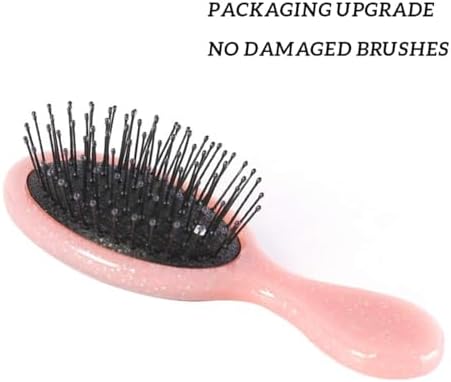 Toddler Detangler Pink Hair Brush Travel Detangling Brushes Women Valentines Day Best Gift Small For Baby Kids Pocket hairbrush Pro, for Curly Wet Dry Tangle Brus - Image 2