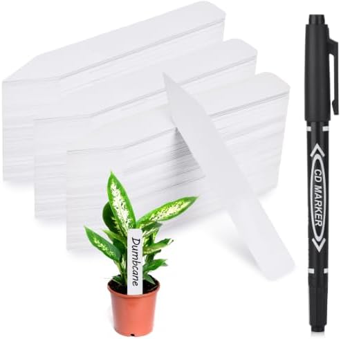 Plant Labels, Outdoor Waterproof Garden Markers, Plastic Nursery Seed Plant Tags with Bonus a Permanent Marking Pen, Gardening Gifts for Women Men 120PCS Darfukei by Darfukei