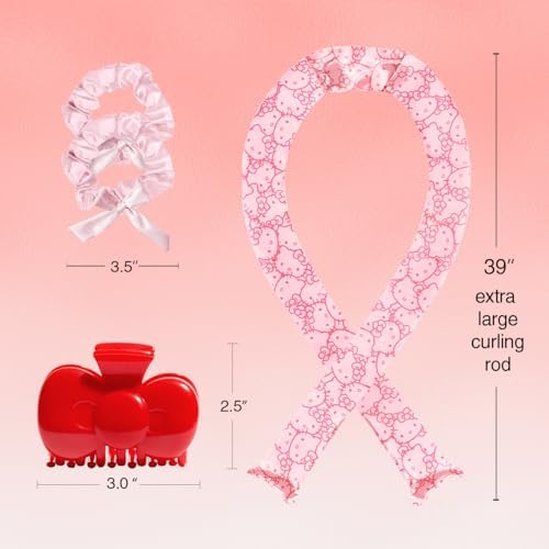 Hello Kitty x Kitsch Satin Flexi Rods, Heatless Curling Rod - 4pc Set - Image 3