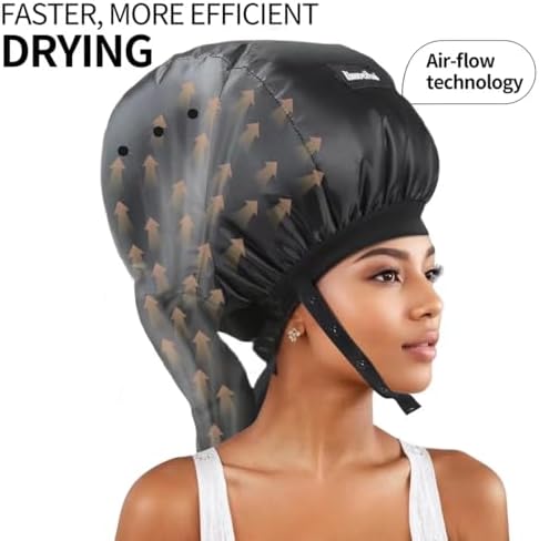 Hooded Hair Dryer， Ideal Hair Diffuser for Curly Hair， Your Ultimate Solution - Spacious Capacity Blow Dryer Cap for Rapid Styling of Curls（Size Medium） - Image 4