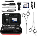 Professional Hair Cutting Scissors Shears Kits, 10 pcs Hair Cutting Kit Includes Barber Bag, Thinning Scissors, Combs, Razor Blades, Neck Duster, Clips for Salon & Home/Men/Women/Kids by Unknown