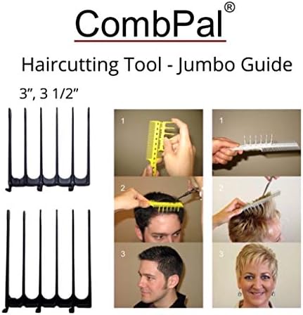 Scissor Clipper Over Comb - Barber Hair Cutting Tool with Jumbo Guide for DIY Home Haircuts (Black) - Image 2