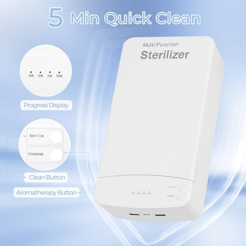 Nail Tool Sterilizer with Blue Light, Portable USB Sterilizating Box, Multi-Functional Nail Cleaner Box for Manicure Salon,Tweezers,Ta - Image 2