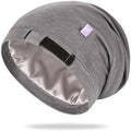 OLESILK Mulberry Silk Bonnet for Women, Unisex Adjustable Sleep Cap, Real Silk Hair Wrap, Pearl Grey by OLESILK
