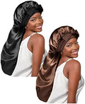 YANIBEST 2Pcs Silk Feeling Bonnet for Sleeping Braid Bonnet for Long Hair by yanibest