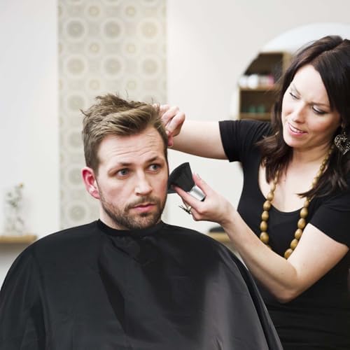 Omvoina Professional Haircut Cape with Adjustable Snap Closure and Neck Duster Brush, Salon Hair Cutting Cape, Barber Cape for Unisex - Image 6
