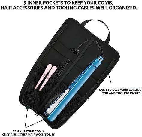 Beautyflier Premium Universal Flat Iron Holder Tavel Bag, Heat-Resistant Canvas Travel Tote Bag for Hair Straighteners, Ideal for Home & Travel Use, Fits Most Hair Tools (Color Flower) - Image 2