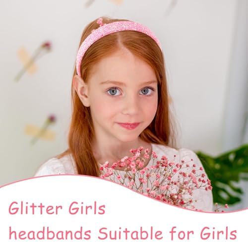 6Pcs Headbands for girls Women Glitter Rainbow Headband Women Girls Sparkly Headband Gold Pink Blue Purple Hairband for Girls Hair Accessories for Party Holiday Back to School - Image 5