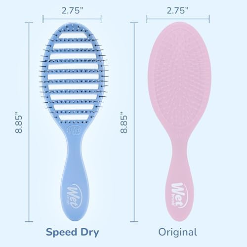 Wet Brush Speed Dry Hair Brush - Sky Blue - Vented Design and Ultra Soft HeatFlex Bristles Are Blow Dry Safe With Ergonomic Handle Manages Tangle and Uncontrollable Hair - Pain-Free - Image 5