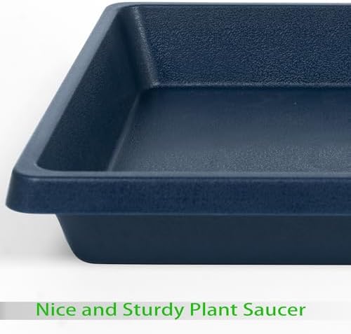 Square Plant Saucer 8 Inch 2 Pack, Saucers for Potted Plants and Water Catcher Tray, Planter Durable Plastic Trays, Plant Drip Trays and Flower Pot Saucers, Plant Saucers for Indoors and Outdoors - Image 3