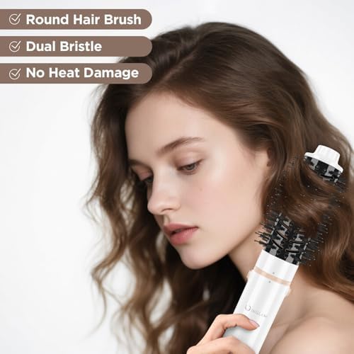 5 in 1 Blow Dryer Brush IG INGLAM MegaAir Hair Styler Brushless Hair Dryer Brush Left/Right Air Auto-Wrap Curler Hot Air Brush Negative Ions No Heat Damage Frizz-Free Drying Curling, White - Image 5