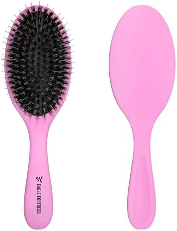 EAGLE FORTRESS Boar Bristle Hair Brush for Fine Hair & Extensions, Purple by EAGLEFORTRESS