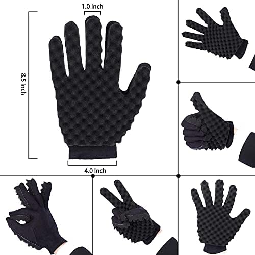 Curling Sponge Glove with Hair Twist Comb for Natural Curls - Men and Women - Image 2