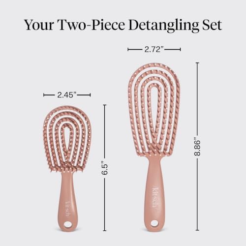 Kitsch Flexi Flow Duo Detangler Brush, Hair Brushes For Women - Terracotta - Image 4