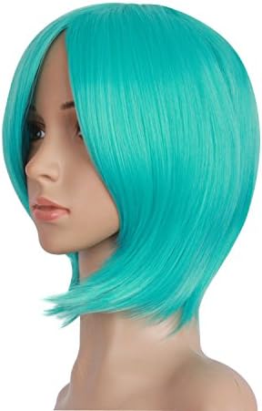MapofBeauty 2 Clip On Ponytails Straight Cosplay Costume Wig, Mixed Cyan - Image 5