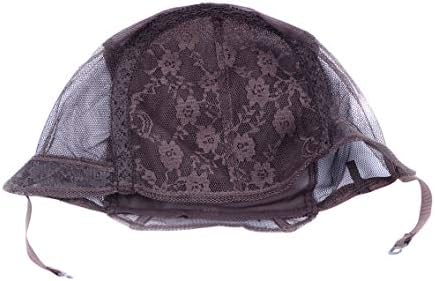 YANTAISIYU Double Lace Wig Caps for Making Wigs with Adjustable Strap on the Back Weaving Hairnets Swiss Lace Wig Cap (Dark Brown XL 58cm) - Image 4