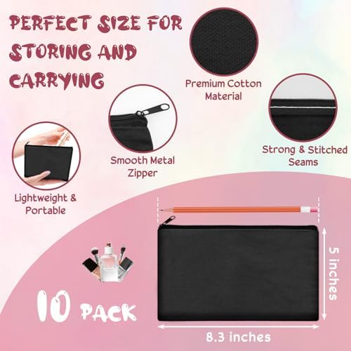 Legigo Blank Canvas Bags Zipper Pouch Makeup Bags Pencil Pouch Bulk - Image 2