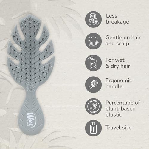Wet Brush Go Green Mini Detangler, Grey - Detangling Travel Hair Brush - Ultra-Soft IntelliFlex Bristles Glide Through Tangles & Gently Loosens Knots While Minimizing Pain, Split Ends & Breakage - Image 4